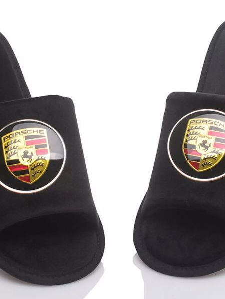 Домашні капці Family Story Класичні FLEX з оригінальним авто-значком PORSCHE відкриті Чорні 34-35 af20-02 фото
