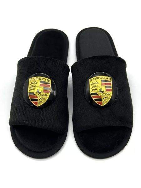 Домашні капці Family Story Класичні FLEX з оригінальним авто-значком PORSCHE відкриті Чорні 34-35 af20-02 фото