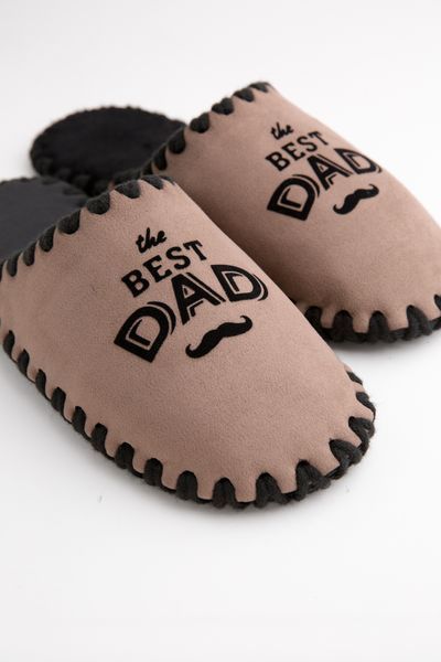 Чоловічі домашні капці Family Класичні The Best Dad закриті Мокко 40-41 n0102 фото