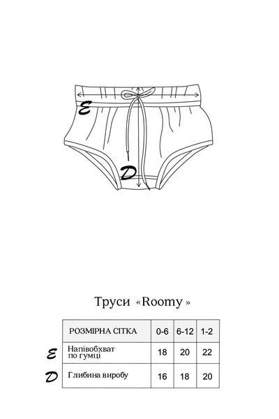 Трусики-блумери на підгузник Roomy, бірюзові 74/80