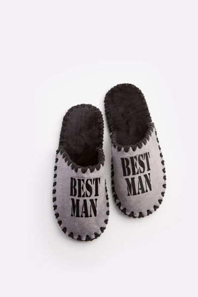 Чоловічі домашні капці Family Класичні Best Man закриті Графітові 40-41 n0107 фото