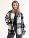 Сорочка в клітинку тепла жіноча з капюшоном oversize чорна 46-48