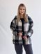 Сорочка в клітинку тепла жіноча з капюшоном oversize чорна 46-48