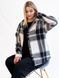 Сорочка в клітинку тепла жіноча з капюшоном oversize чорна 46-48