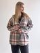 Сорочка в клітинку тепла жіноча з капюшоном oversize шоколад 46-48
