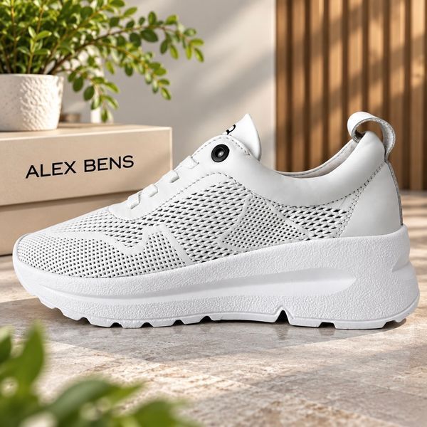 Кроссовки женские из натуральной кожи с перфорацией ALEX BENS&nbsp;21205-B 37
