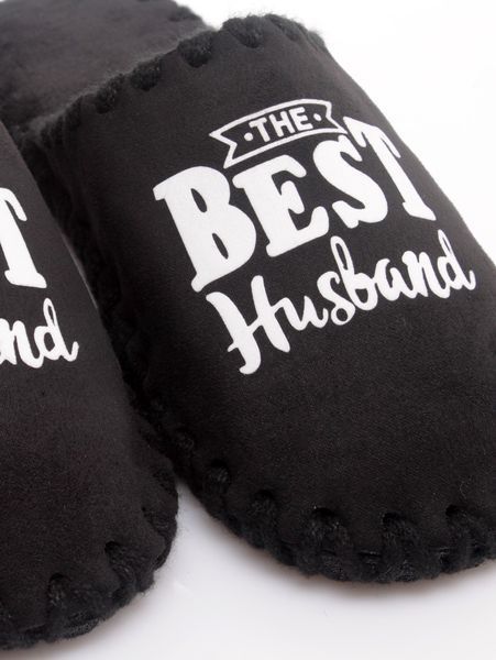 Мужские домашние тапки Family Классические The Best Husband закрытые Черные 38-39 n0101 фото