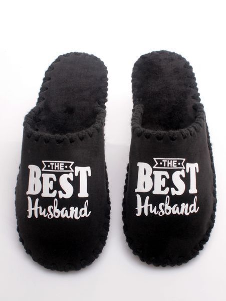 Мужские домашние тапки Family Классические The Best Husband закрытые Черные 38-39 n0101 фото
