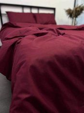 Однотонний комплект постільної білизни з бязі Голд Люкс - Бордо полуторний
