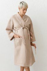 Вафельный халат Mary, Бежевый L-XL
