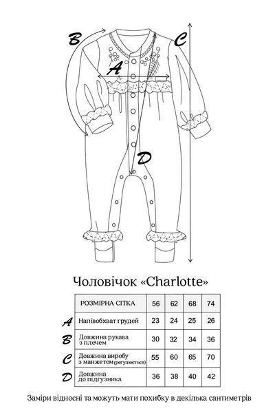 Чоловічок велюровий з шапочкою Charlotte, Молочний 56